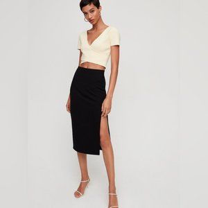 Aritzia Babaton Sculpt Knit Cross-Front Top